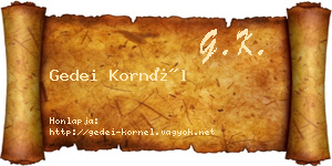 Gedei Kornél névjegykártya