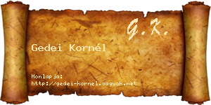 Gedei Kornél névjegykártya